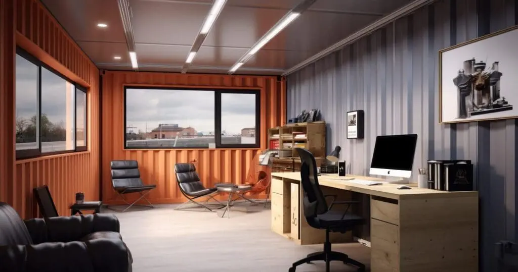 Small office at on a construction site using our IT Support for Construction