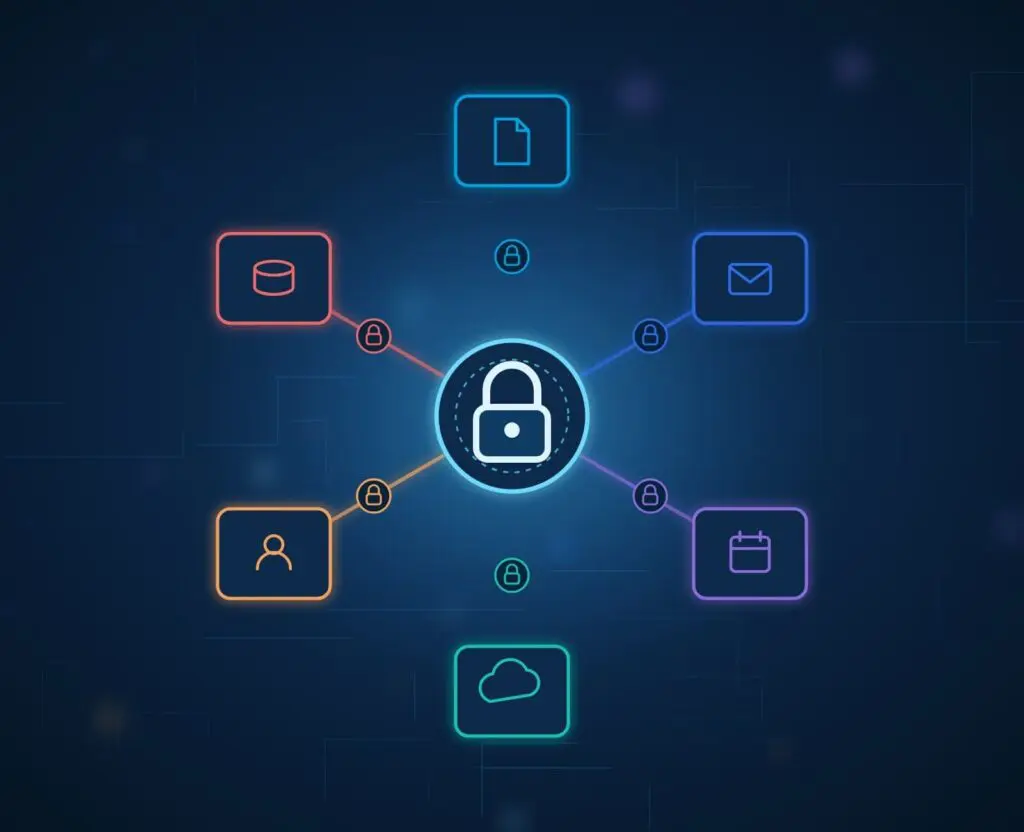 Diagram showing Claude connectors inheriting a user's existing permissions across business systems
